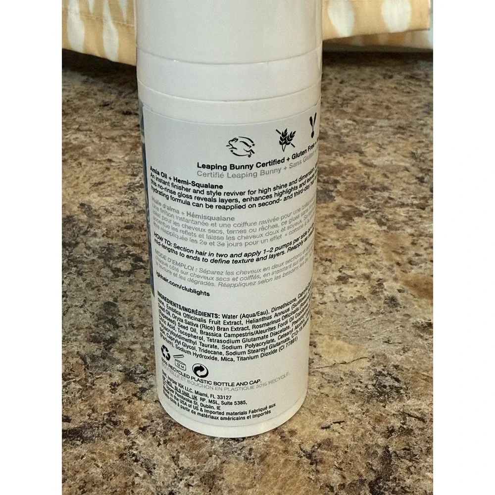 IGK Clear Gloss Hair Style Perfector Club Lights 75ml 2.5oz Vegan Cruelty Free